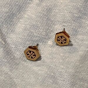 Tory Burch Gold Hexagon Stud Earrings